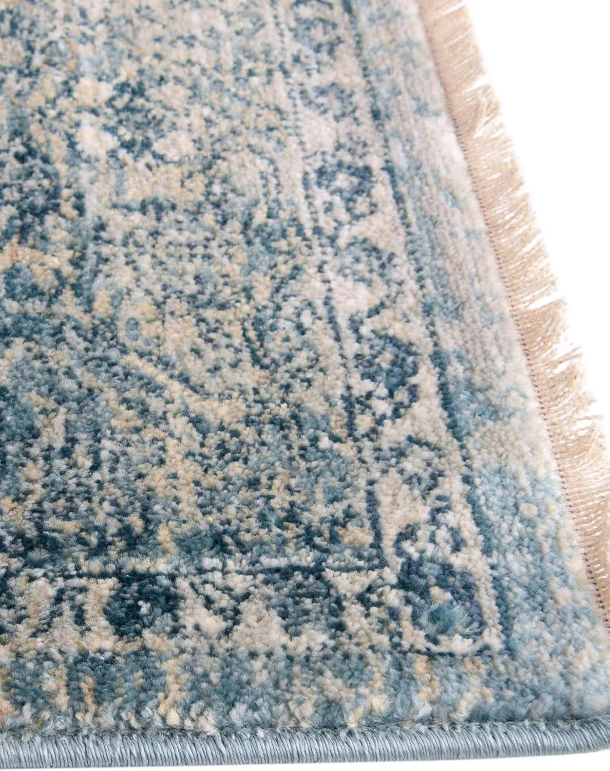 Unique Loom Newport Collection Area Rug - Ochre (2' x 8' Runner, Blue/Light Brown)