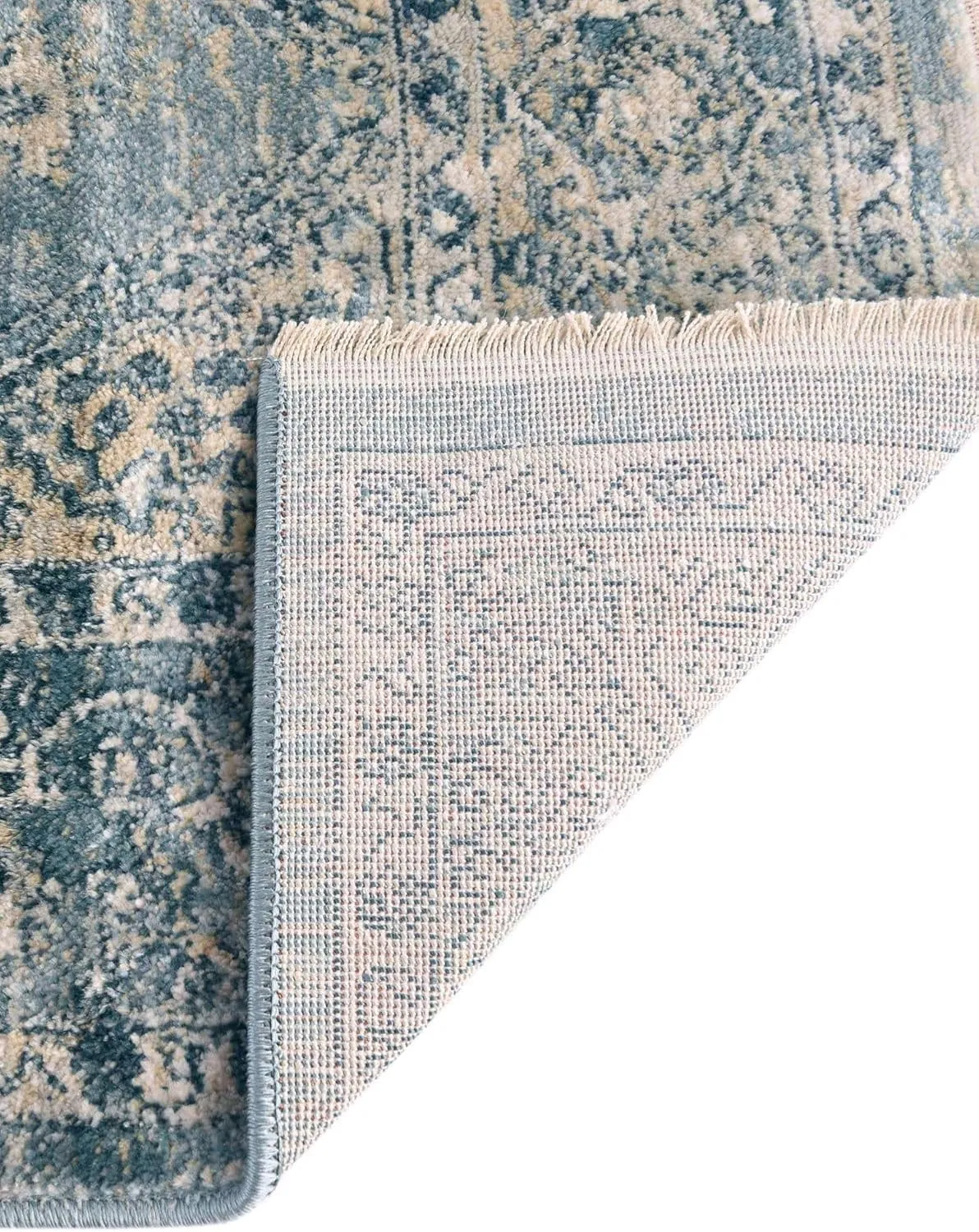 Unique Loom Newport Collection Area Rug - Ochre (2' x 8' Runner, Blue/Light Brown)