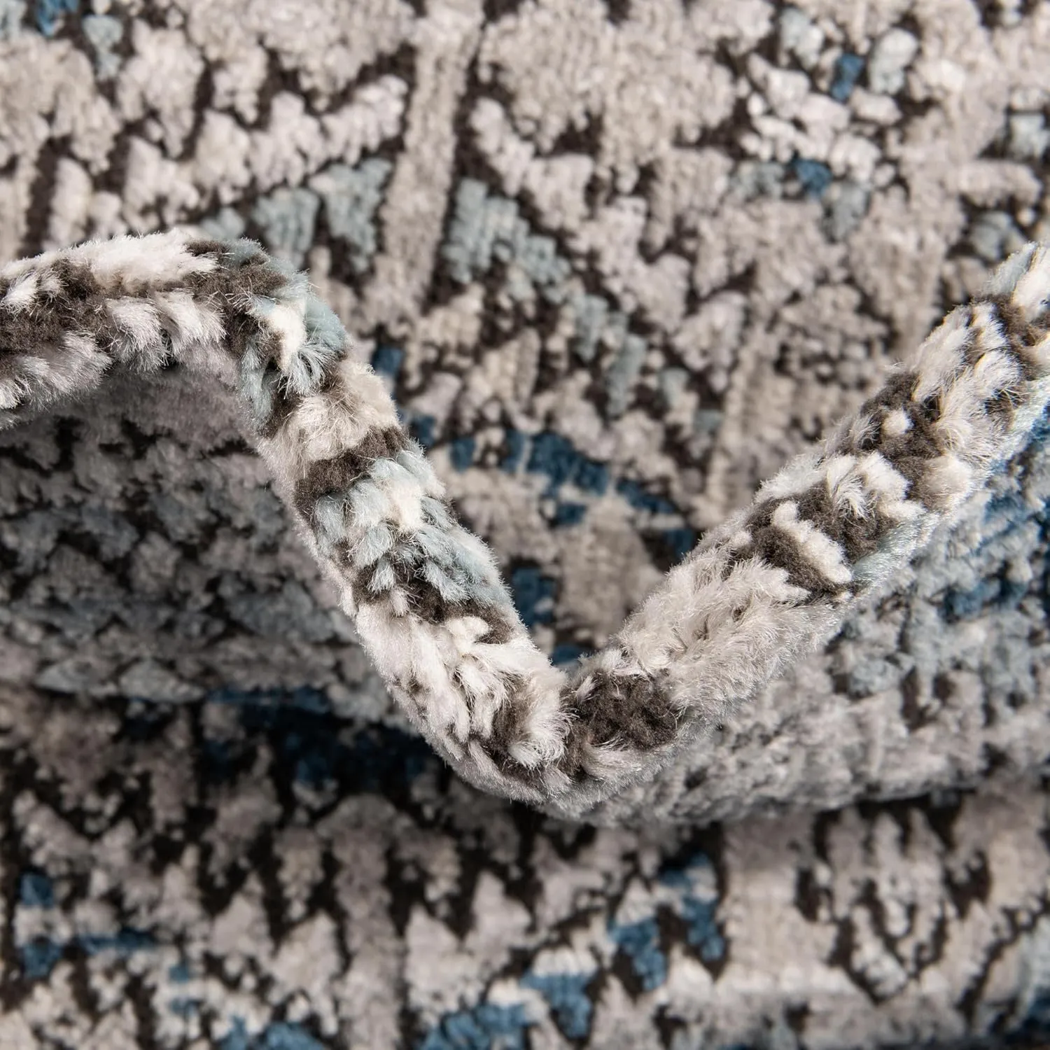 Unique Loom Nyla Collection Area Rug - Princess (7' 1" Octagon, Gray/ Ivory)
