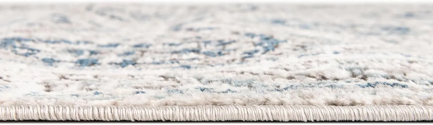 Unique Loom Nyla Collection Area Rug - Princess (7' 1" Octagon, Gray/ Ivory)