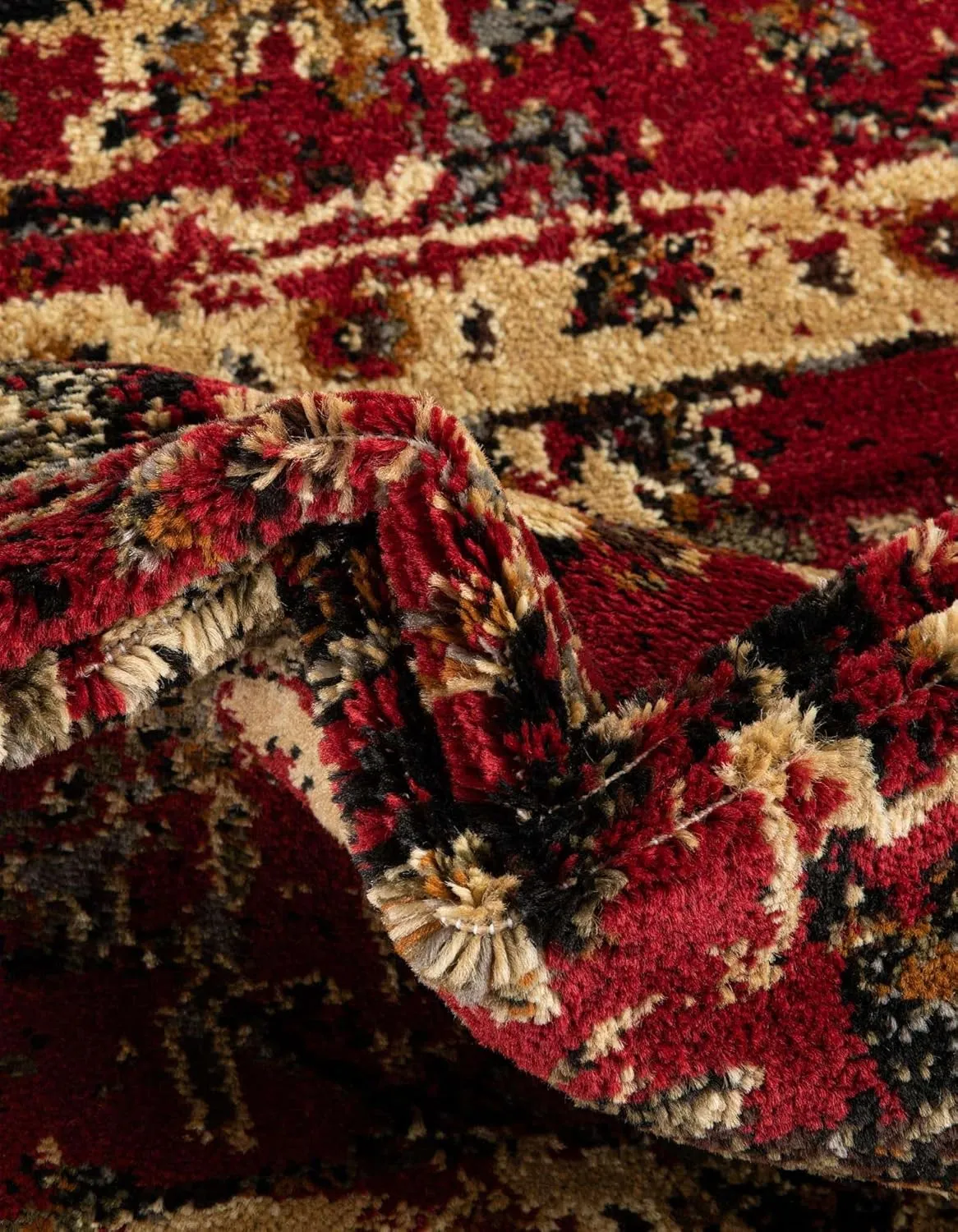 Unique Loom Saturn Collection Area Rug - Ion (3' 3" Octagon, Burgundy/ Beige)