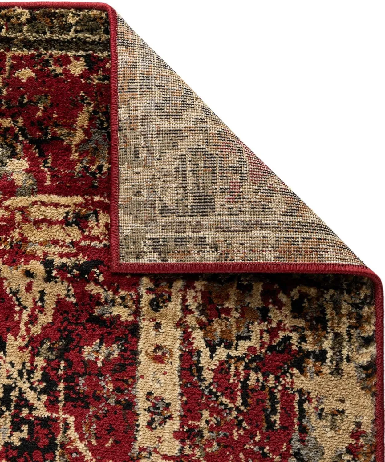 Unique Loom Saturn Collection Area Rug - Ion (3' 3" Octagon, Burgundy/ Beige)
