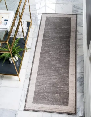 Unique Loom Uptown Collection Area Rug - Yorkville (2' 2" x 6' 1" Runner, Gray/ Ivory)