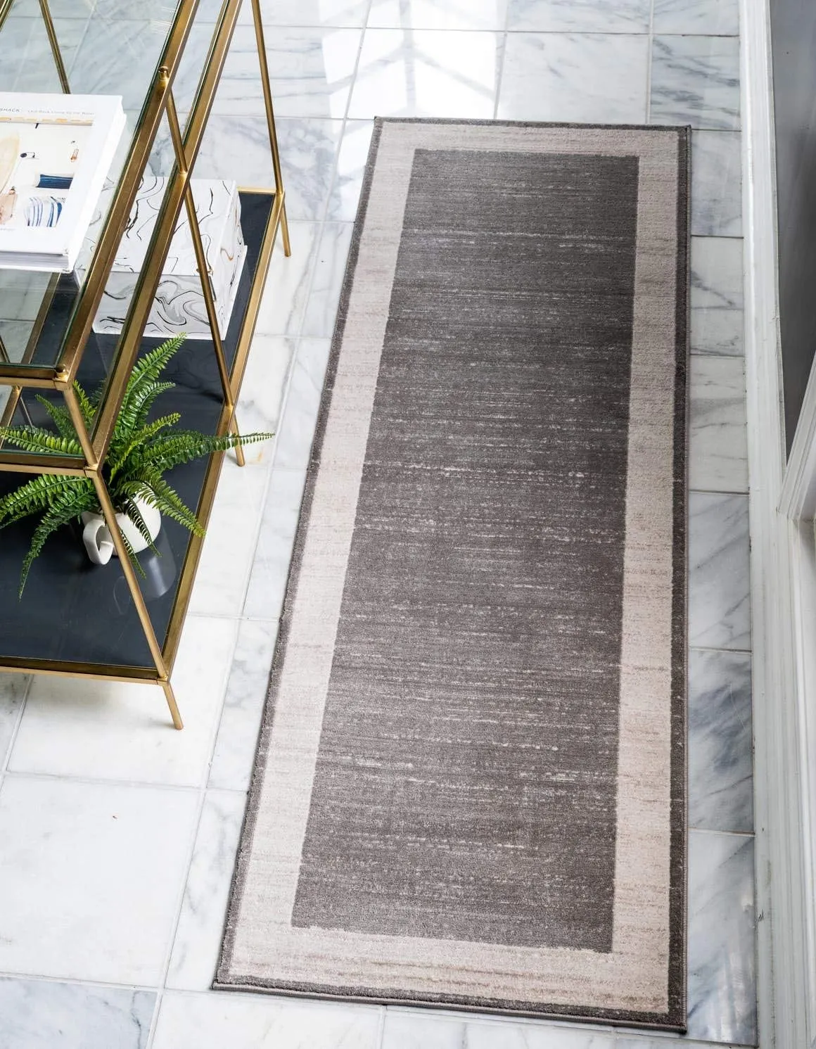 Unique Loom Uptown Collection Area Rug - Yorkville (2' 2" x 6' 1" Runner, Gray/ Ivory)