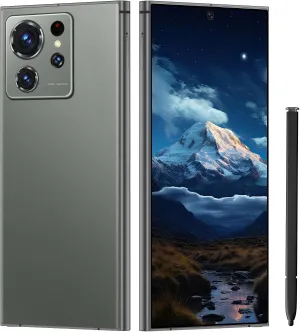 Unlocked Cell Phones C24 Ultra 5G Smartphone Android 13 Phones 8 256GB/6.8" HD Screen/Dual SIM/108MP 48MP Camera/6800 mAh/Built-in Pen (Deep Green)