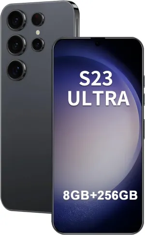 Unlocked Phone S23 Ultra Android Phone 8-core 8GB 256GB Cell Phone 6.8 inch HD Screen Mobile Phone 108MP 48MP Camera 6800 mAh Battery 4G Dual SIM (Titanium Black)