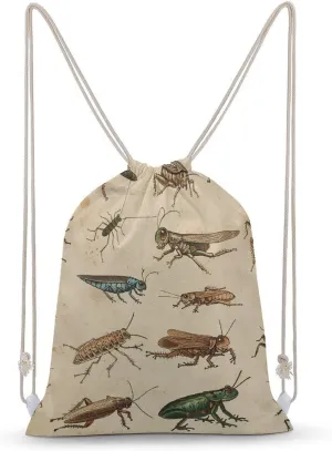 Various Insect Paintings Drawstring Backpack for Women Men Drawstring Bag for Travel Swimming Sports Gym Bag