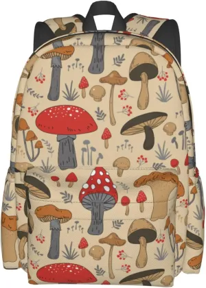 Various Mushroom Art Stylish Backpack With Adjustable Padded Shoulder Straps Daypacks For Girls College Travel