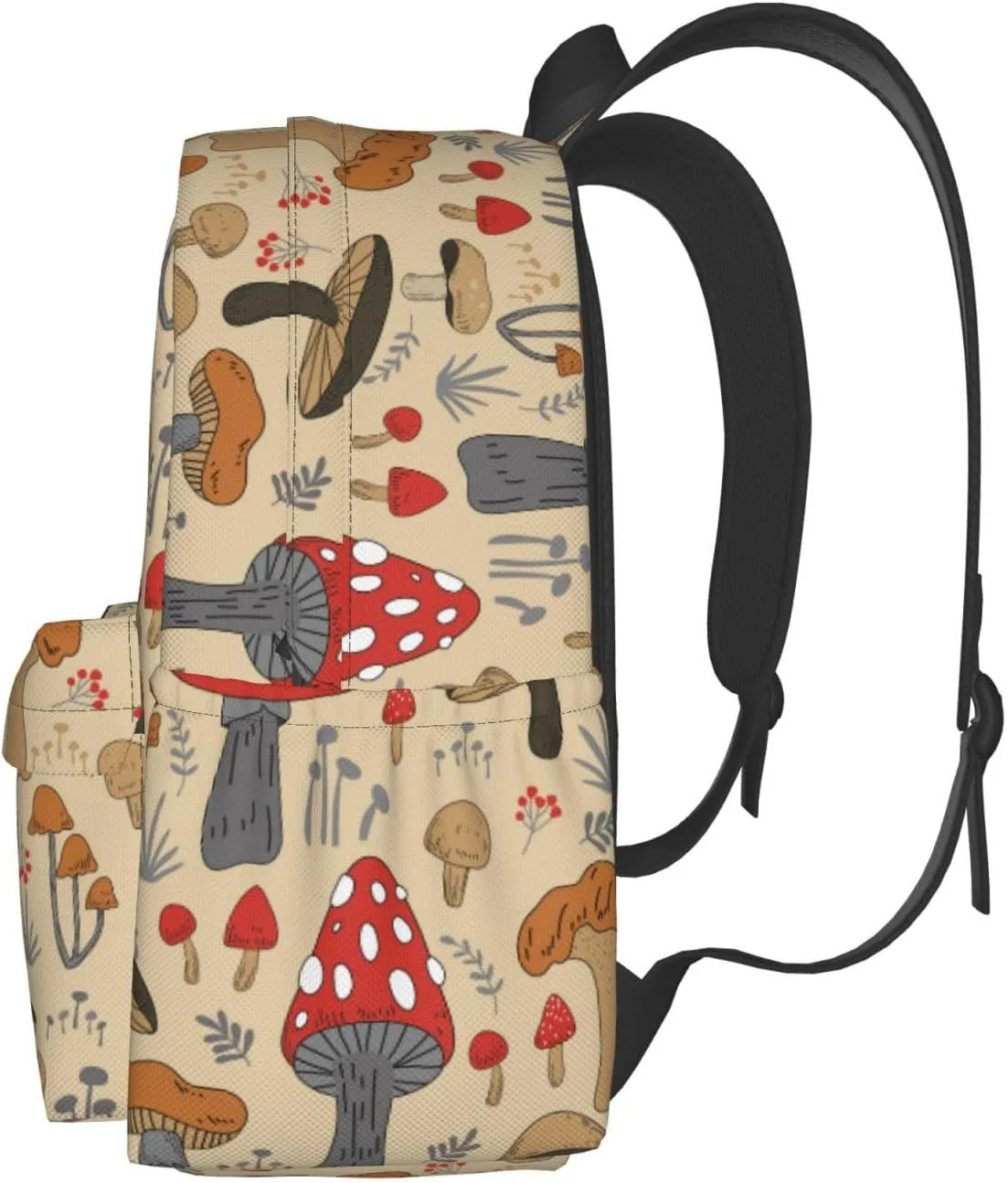 Various Mushroom Art Stylish Backpack With Adjustable Padded Shoulder Straps Daypacks For Girls College Travel