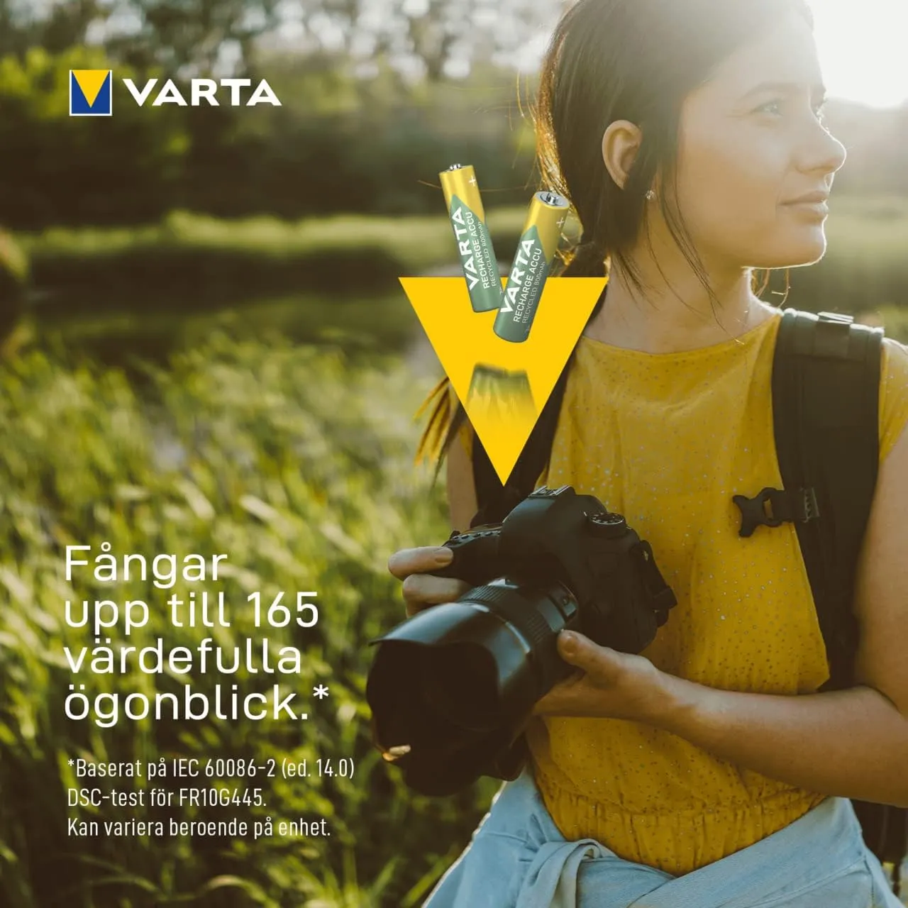 VARTA AAA Rechargeable Batteries Pack of 4 Recharge Accu Recycled Battery 800mAh Ni-MH 21% Recycled Material Pre-Charged Ready to Use