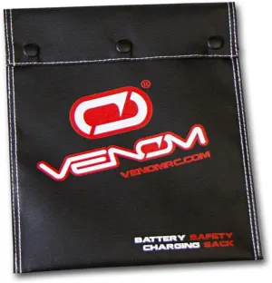 Venom Safety Charging Sack - Fire Resistant Material for LiPo/NiMH Battery Bag - Top Temperature Protector, Holder w/Stitching Thread & Locking Snaps - Safe Storage for Charging, Storing - Small