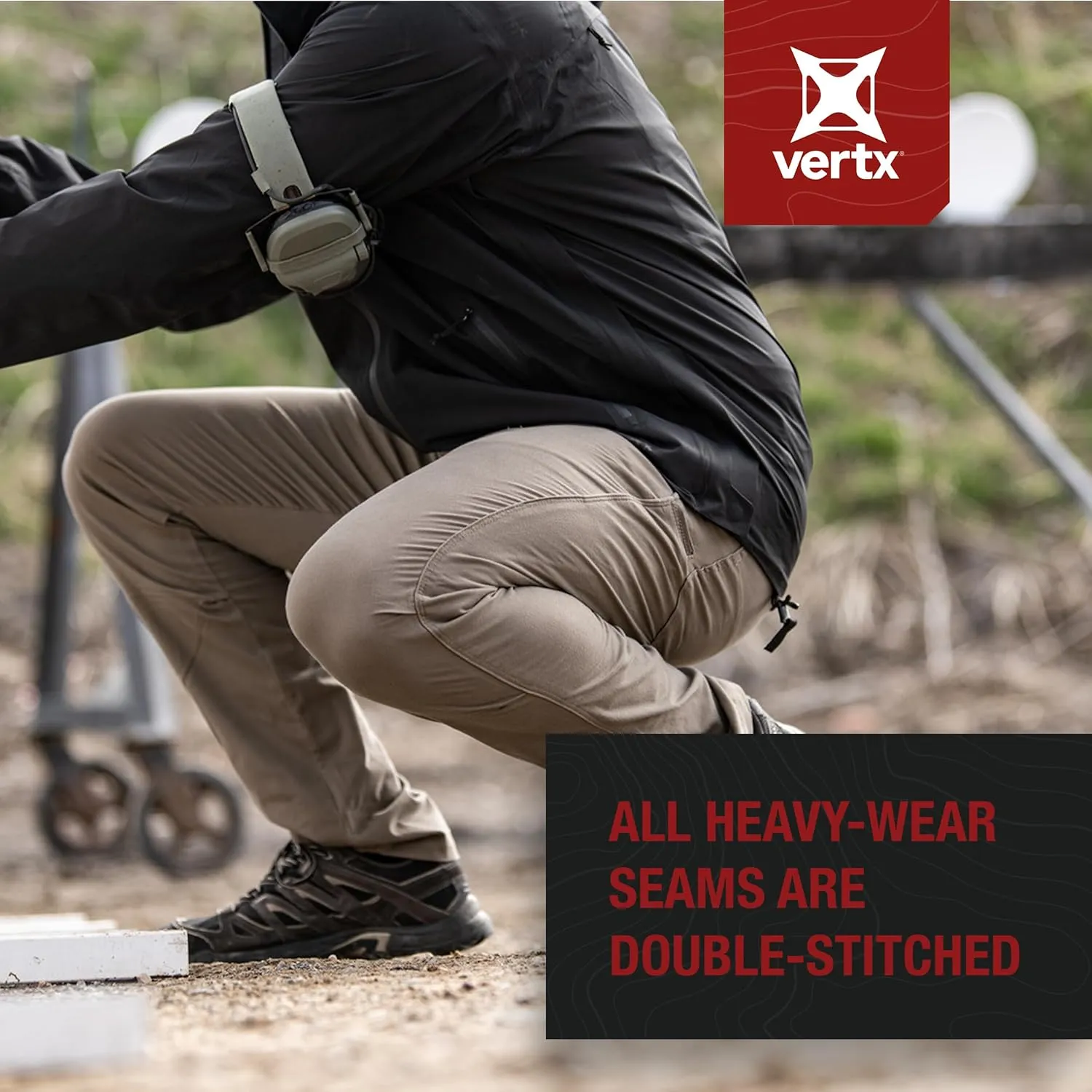 Vertx Delta LT Mens Stretch Tactical Pants with 14 Pockets, Lightweight Outdoor Pants, EDC Work Hiking Gear, Athletic-Fit