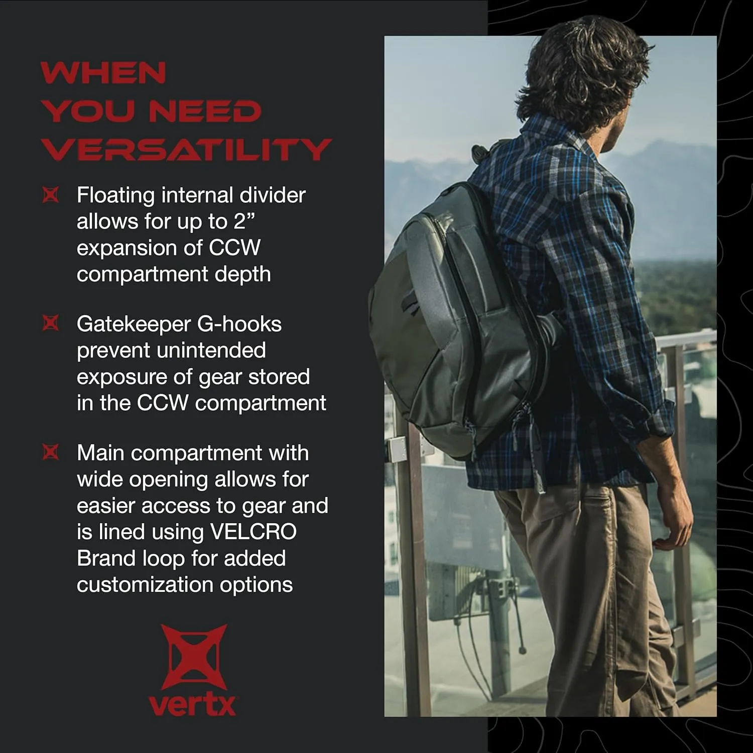 Vertx Keryx EDC Tactical Sling Crossbody Messenger 20L Bag for Travel, Work, Conceal Carry (CCW), Tactical Gear, It's Black