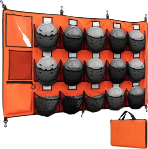 VISEMAN Hanging Helmet Bag for Baseball Softball Dugout Organizer for 15 Players Helmets Gloves Balls Organize Storage