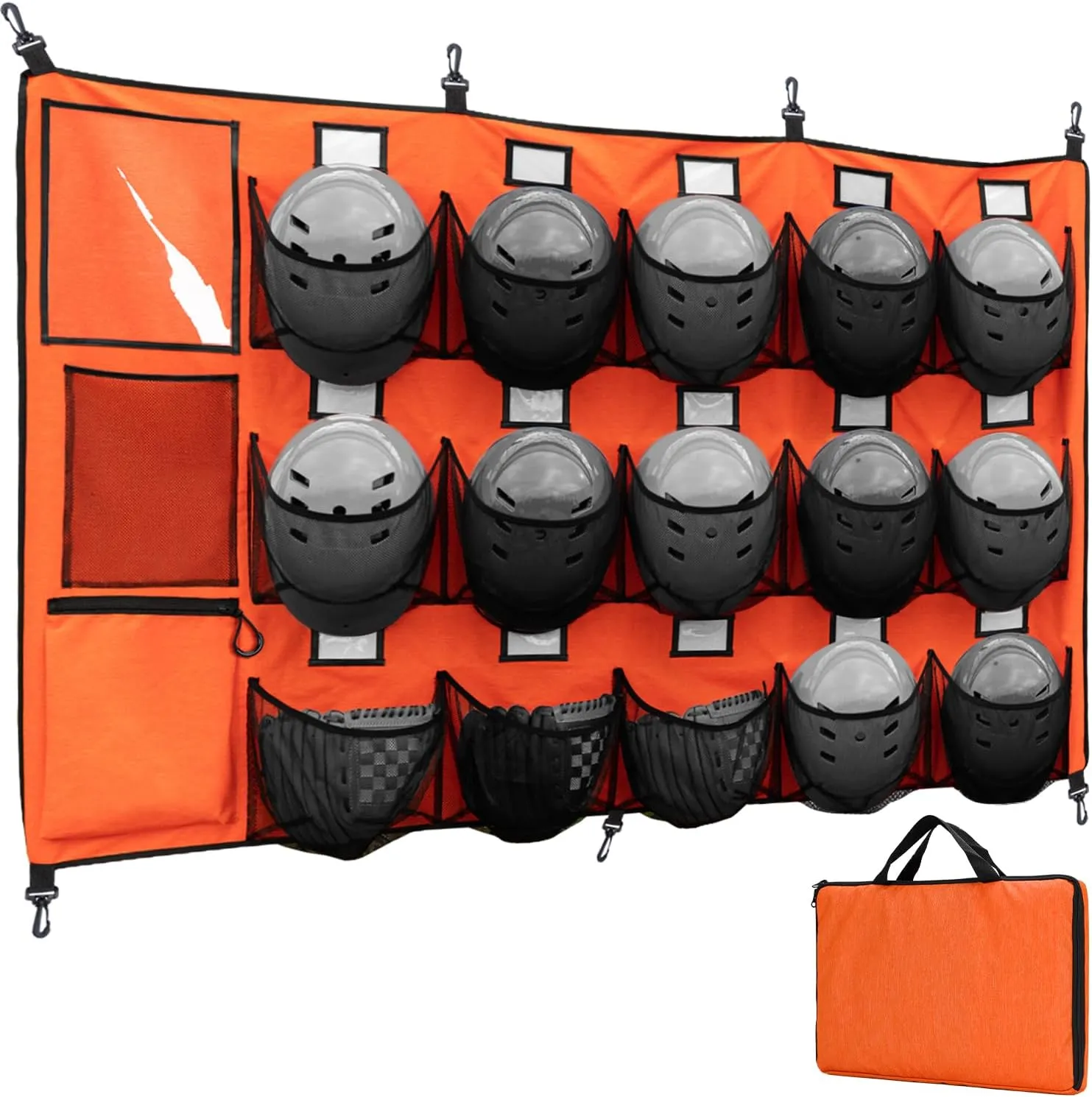 VISEMAN Hanging Helmet Bag for Baseball Softball Dugout Organizer for 15 Players Helmets Gloves Balls Organize Storage