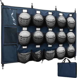 VISEMAN Hanging Helmet Bag for Baseball Softball Dugout Organizer for 15 Players Helmets Gloves Balls Organize Storage