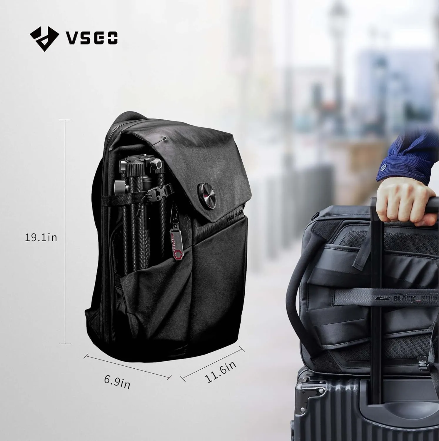 VSGO Camera Backpack Professional Bag 25L Waterproof Photography Camera Case,17.3 inch Laptop Compartment, Compatible for Sony Canon Nikon Camera, Drone,Stabilizers, Lens Tripod Accessories