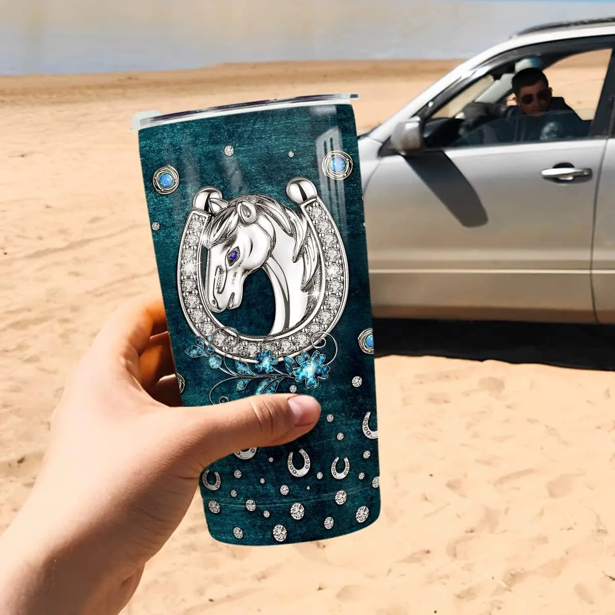 Wassmin Horse Tumbler Horse Gifts For Women Girl Horses Cup 20oz Jewelry Drawings Stainless Steel Insulated Coffee Travel Mug Cup Tumblers Equestrian Gifts For Birthday Christmas