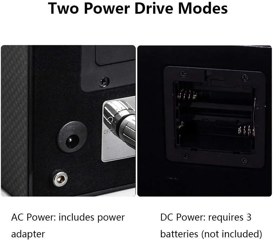 Watch Watch Winder Box 4 6, with Blue LED Light, Super Quiet Motor, 4 Rotation Modes, for Man and Woman's Watches (Black)