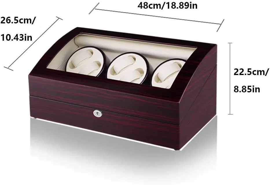 Watch Watch Winder Box for 6 Watches   7 Storage, 4 Rotation Modes, Wood Shell Piano Paint Exterior, Quiet Motors (A)