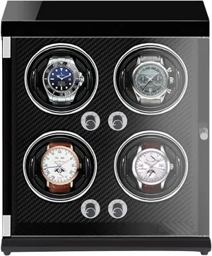 Watch Winders - 4-Position Rechargeable Watch Shaker Mechanical Watch Winder Vertical Automatic Watch Winding Box with Light-Sensitive Led Light Watch Winder Watch Storage