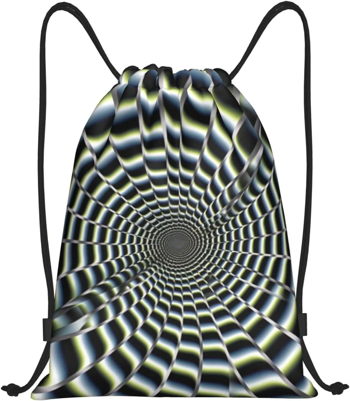 Waterproof Drawstring Gym Bag for Men spiral optical illusion gif Drawstring Backpack for Women Cinch Sack Sports Sackpack Small