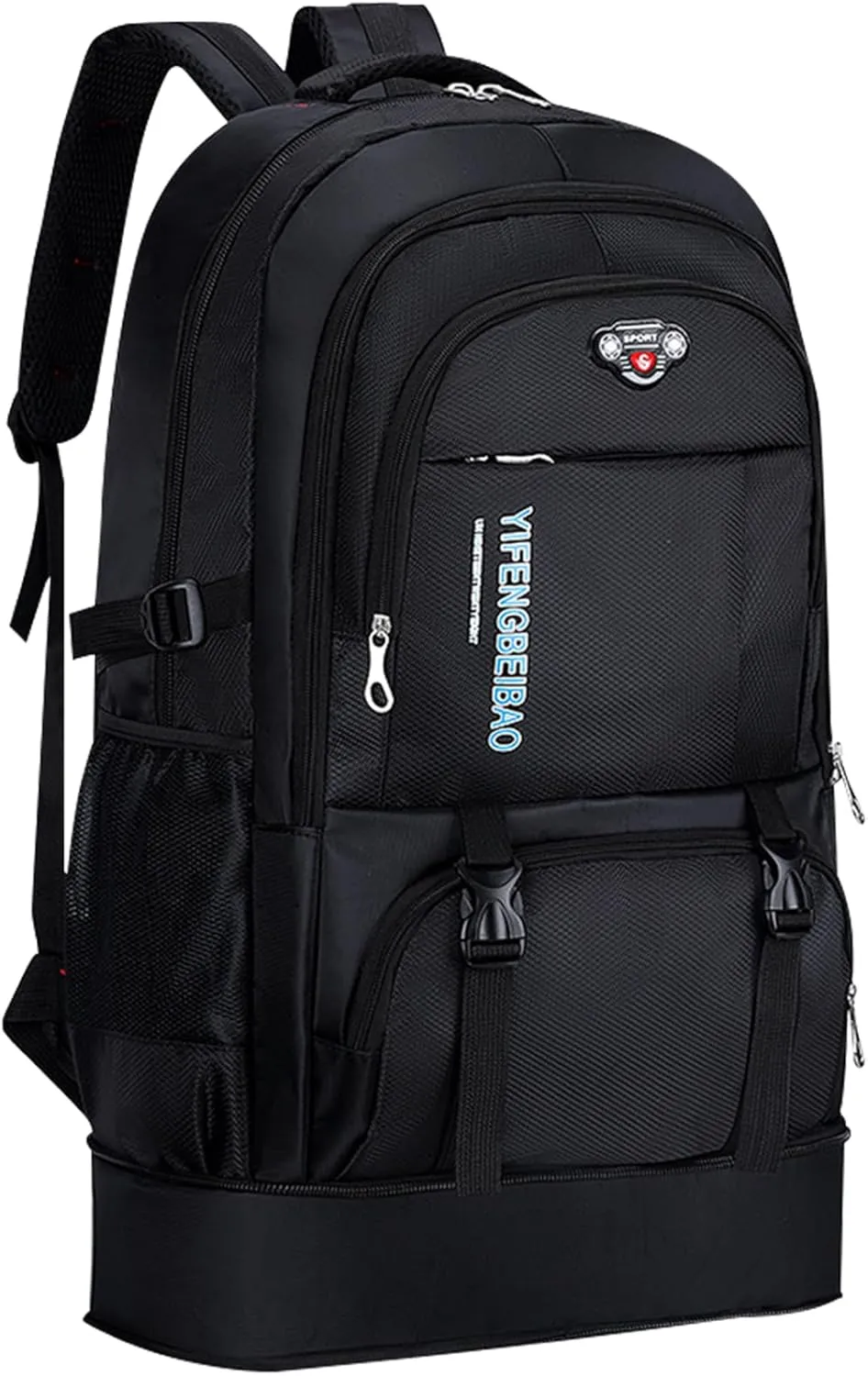 Wesoke 65L Hiking Backpack Black, Expandable Travel Hiking Daypacks, Waterproof Large Camping Backpack for Men Women, Foldable Lightweight Outdoor Sport Backpacking Backpack for Climbing Touringr