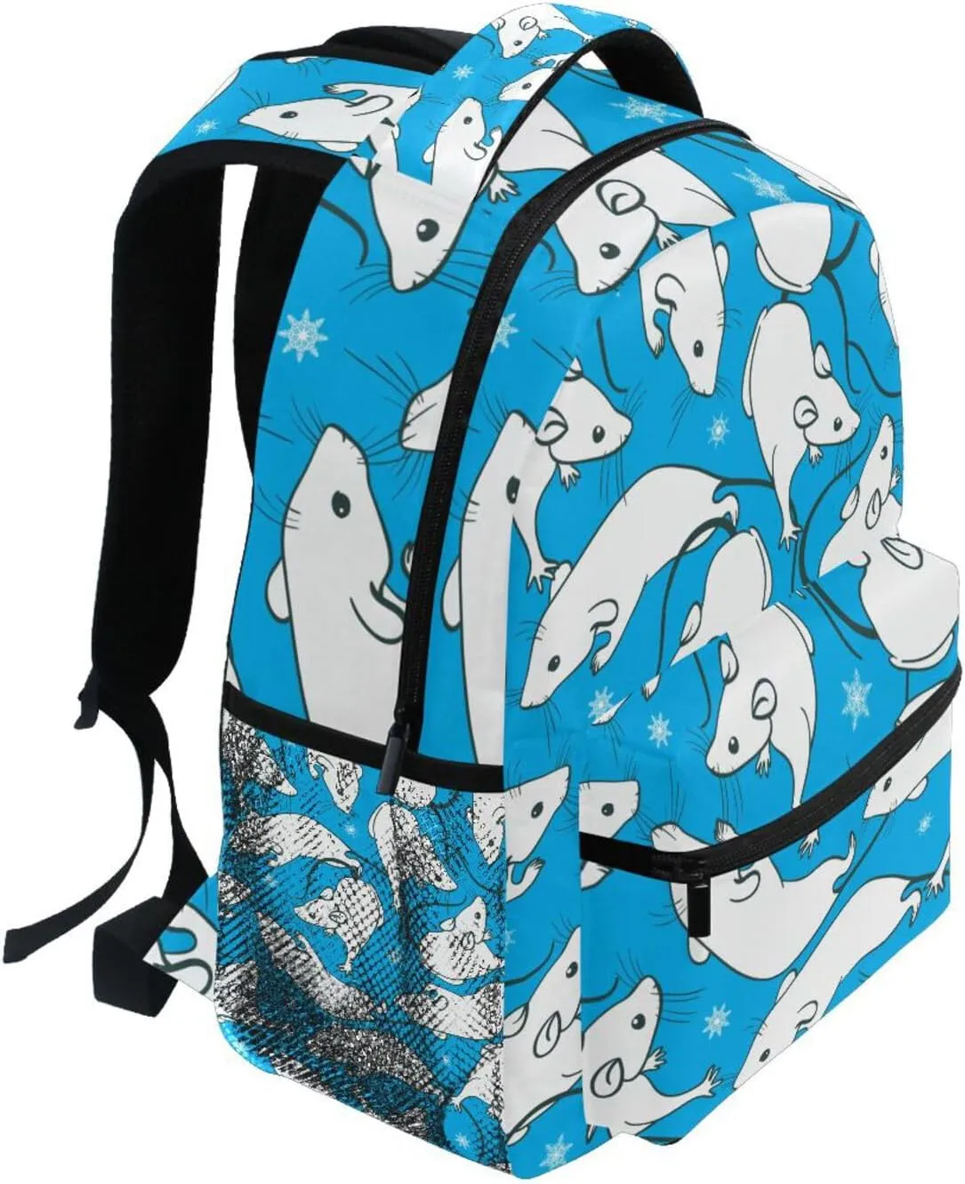 White Rats Boys Girls Kids School Backpacks Bookbag, School Bag Travel Backpack Daypack