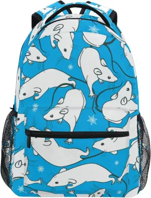 White Rats Boys Girls Kids School Backpacks Bookbag, School Bag Travel Backpack Daypack