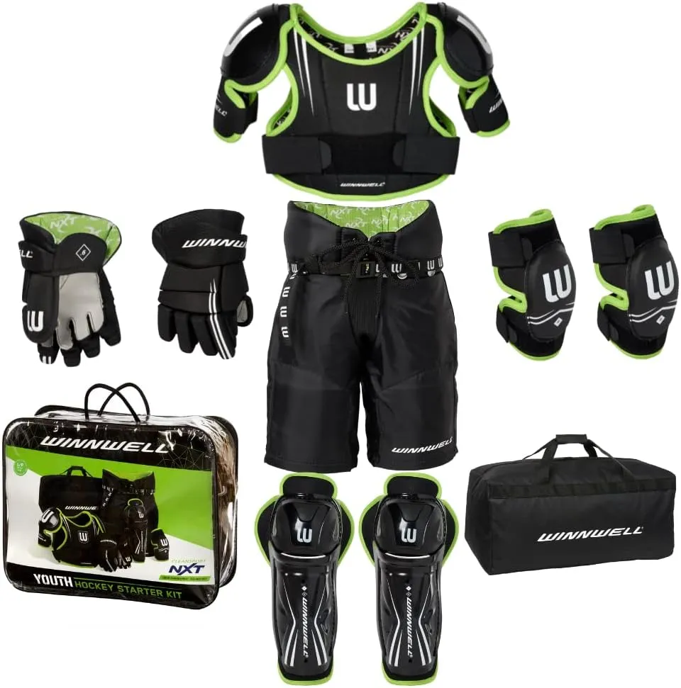 Winnwell Youth Cleansport NXT Hockey Pad and Bag Starter Kit