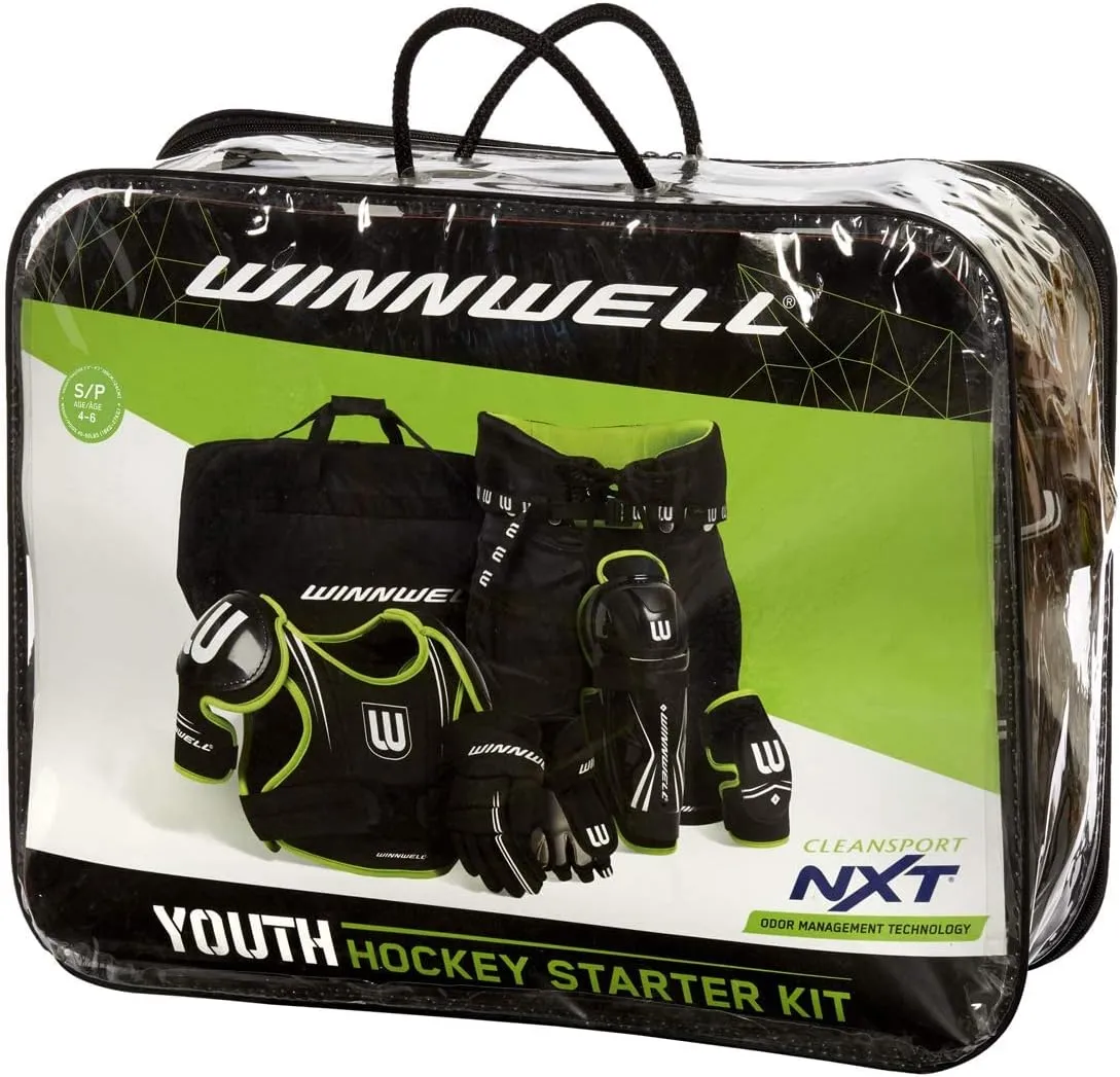 Winnwell Youth Cleansport NXT Hockey Pad and Bag Starter Kit