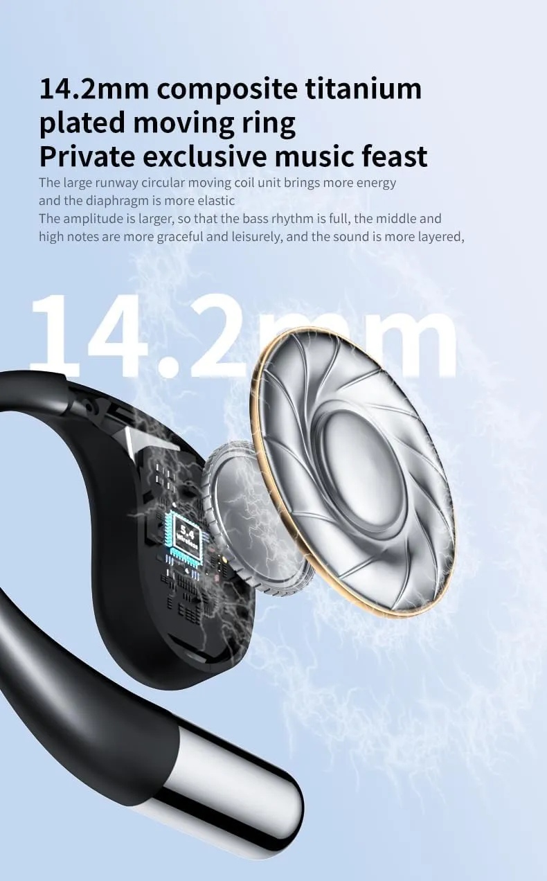 Wireless OWS AI Translation Earbuds with LED Display Case, Bluetooth, Digital Battery Indicator, 100  Language Real -time,APP Compatible with iOS and Android（Black）