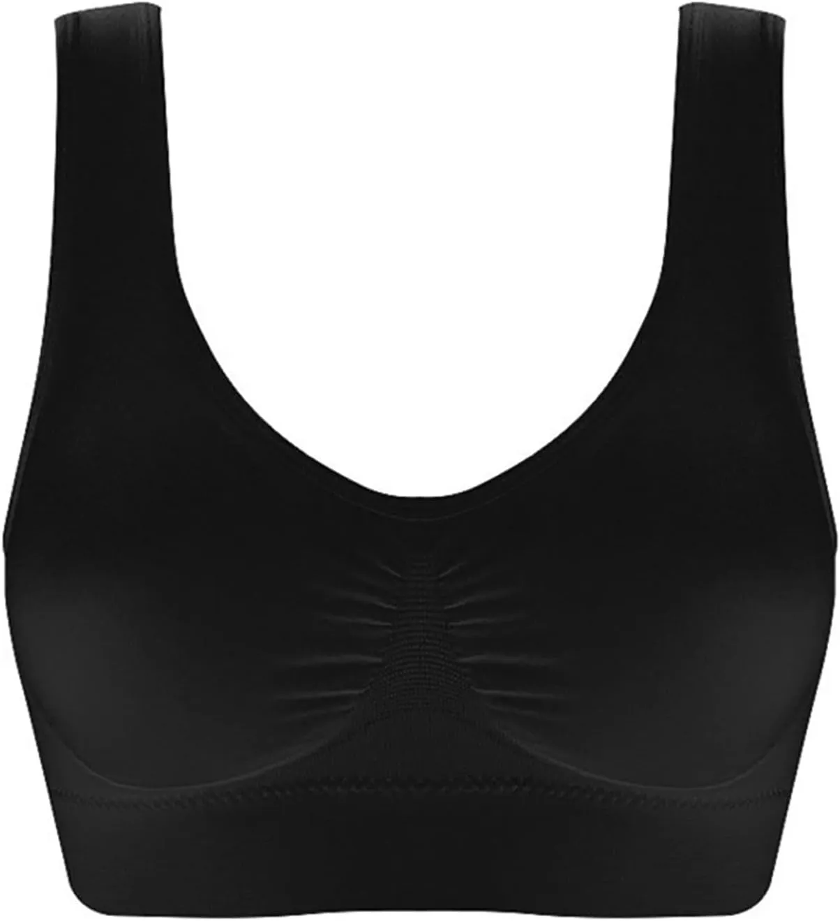 Wkishenl Women's Wireless Bra, 2 Peice Bras for Older Women Comfort Full-Coverage Sports Bra Plus Size Stretchable Straps Bra