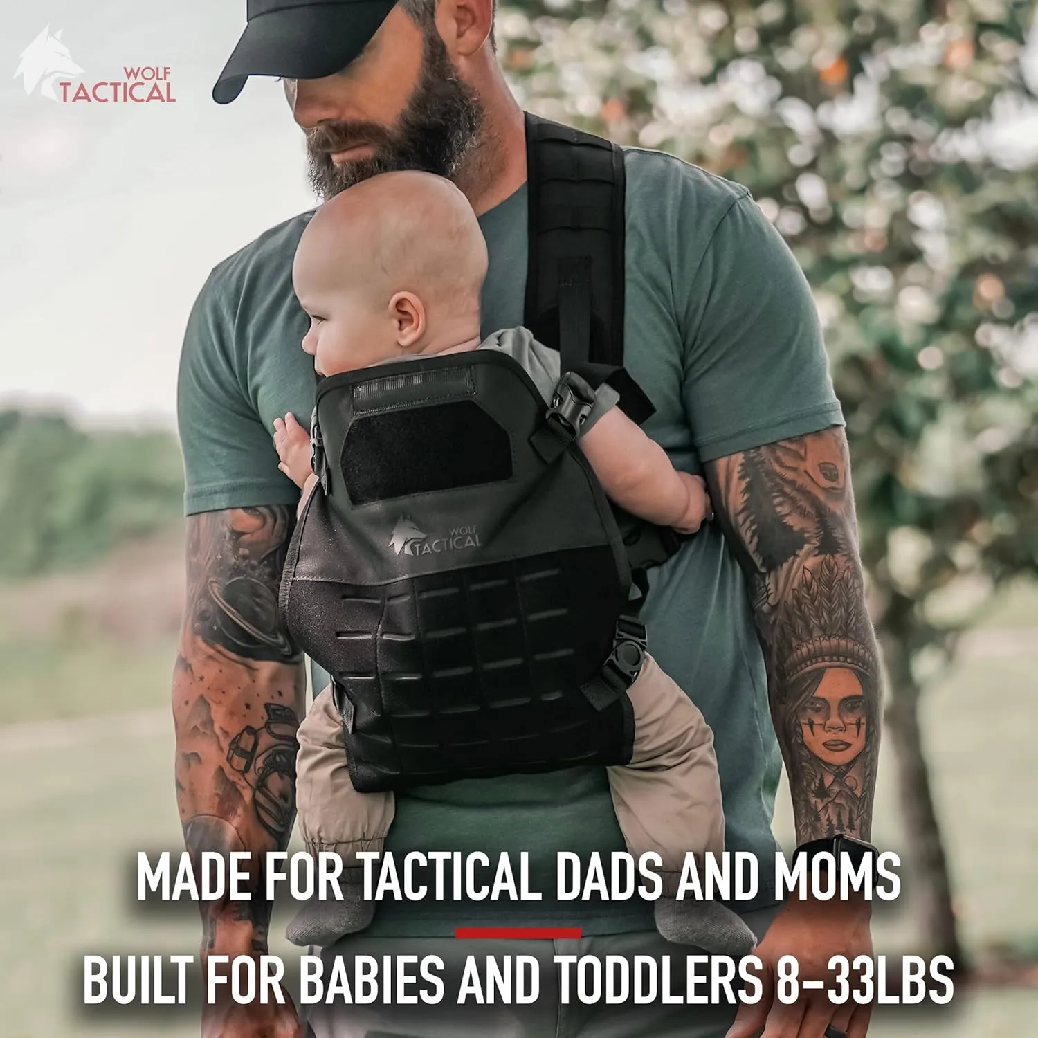 WOLF TACTICAL Toddler and Baby Carrier for Men - Dad Baby Carrier Military Mens Carrier for Infants and Toddlers