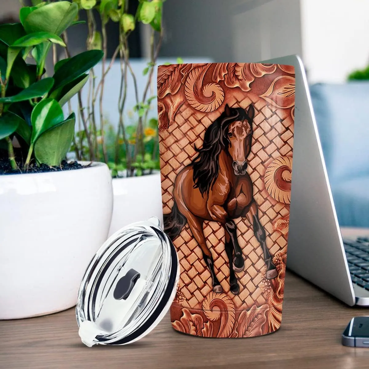 wowcugi Horse Tumbler 20oz Gifts For Women Stainless Steel Insulated Tumblers Cup With Lid Equestrian Gifts For Girls Horses Gift Birthday Christmas