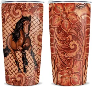 wowcugi Horse Tumbler 20oz Gifts For Women Stainless Steel Insulated Tumblers Cup With Lid Equestrian Gifts For Girls Horses Gift Birthday Christmas