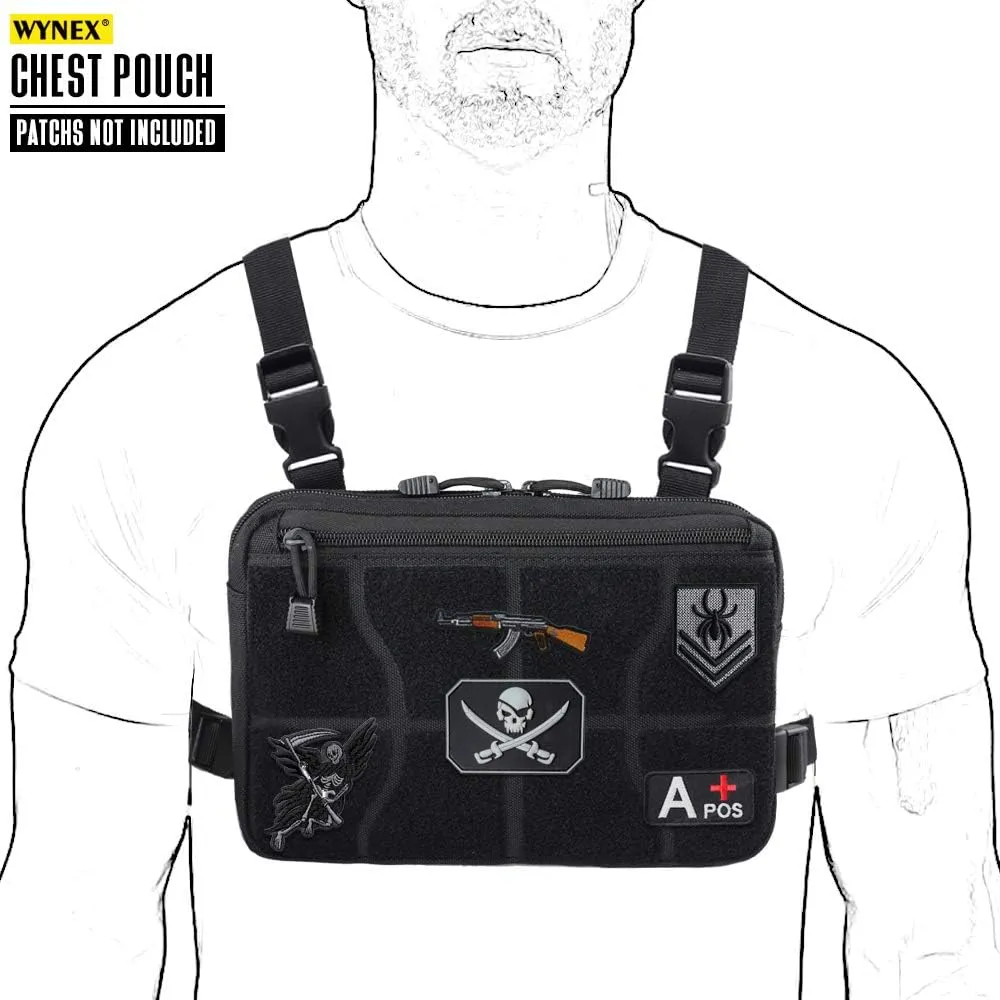WYNEX Recon Kit Bag, Tactical Chest Pack Molle Vest Bags Front Pouch Multi-Purpose Daypack Concealed EDC Carry Pouch