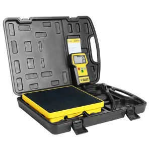 YELLOW JACKET Refrigerant Scale 220 LBS HVAC Freon Scale Ultra-Large LCD Screen High Precision Electronic Refrigerant Charging Weight Scale with Portable Case for Recovery Tanks