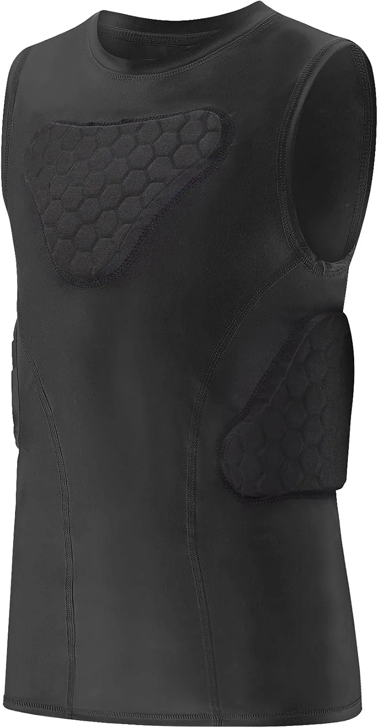 Youth Boys Football Rib Protector Padded Compression for Football Baseball Basketball Paintball Shirt
