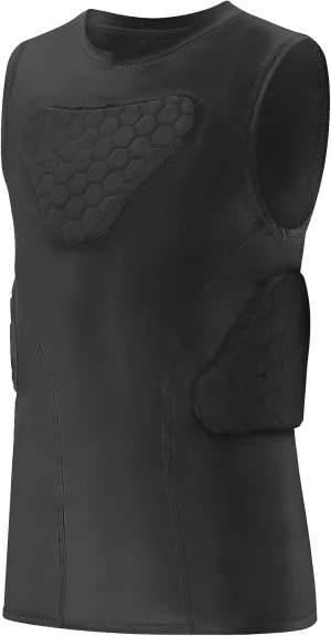 Youth Boys Football Rib Protector Padded Compression for Football Baseball Basketball Paintball Shirt