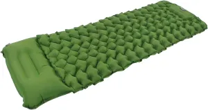 Zerodis Foot Inflatable Ergonomic Sleeping Pad for Camping Outdoor Use, Tear Nylon Material (Olive Green)