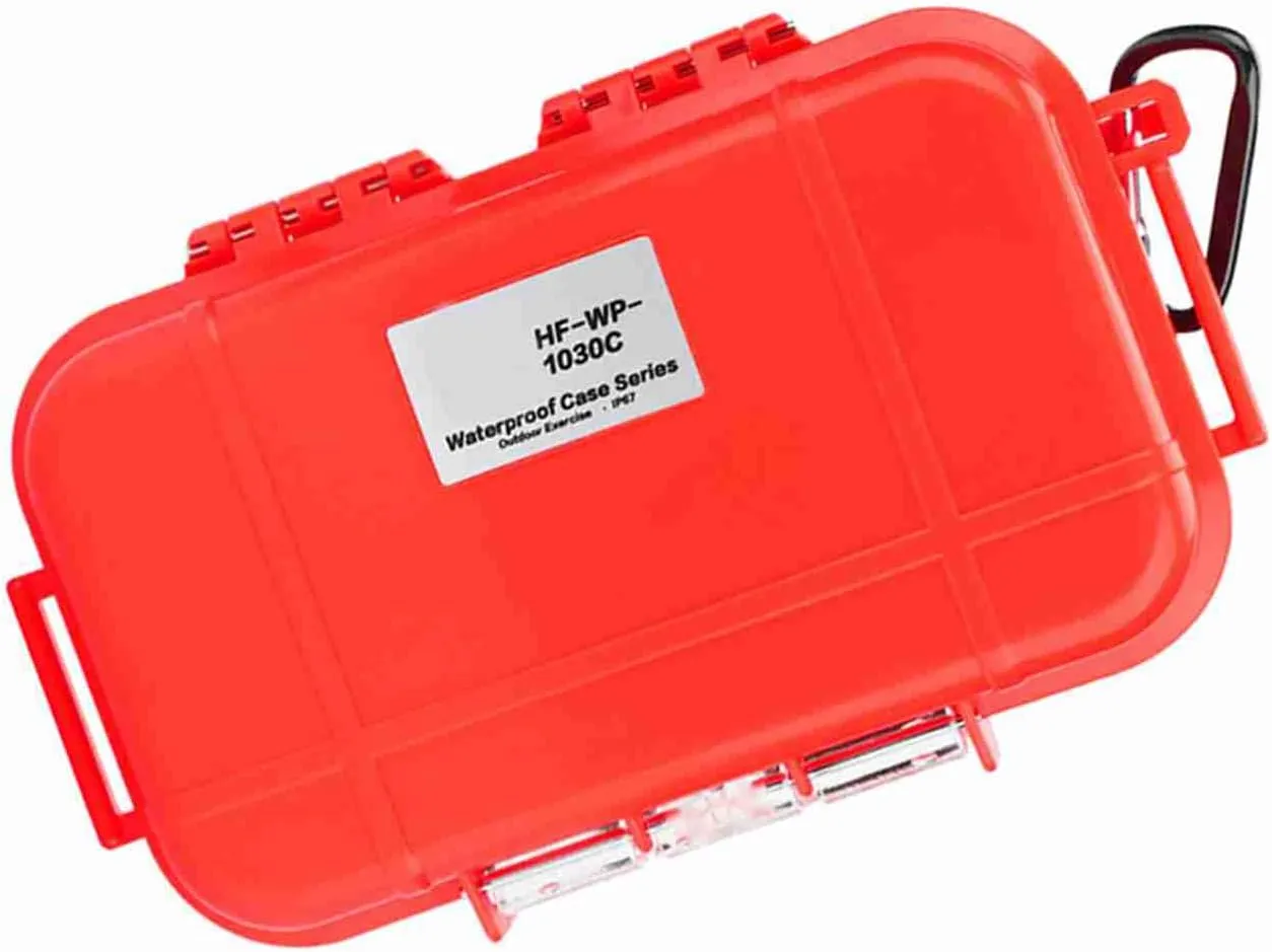 Zerodis Outdoor Adventure Shockproof Storage Case with Detachable Rubber Pad, Airtight and Container for EDC Tools, Phone, Keys, Stainless Steel (Red)