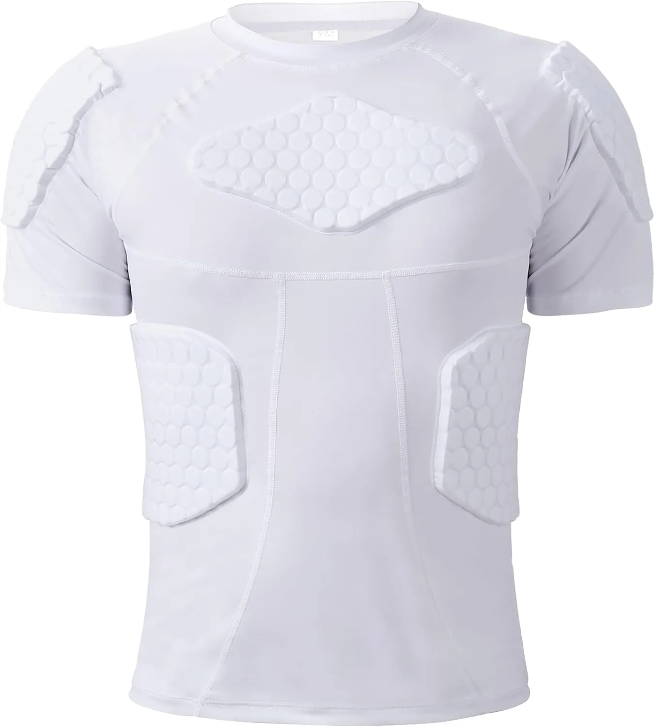 Zicac Men's Sports Shock Rash Guard Compression Padded Shirt Soccer Basketball Protective Gear Chest Rib Guards