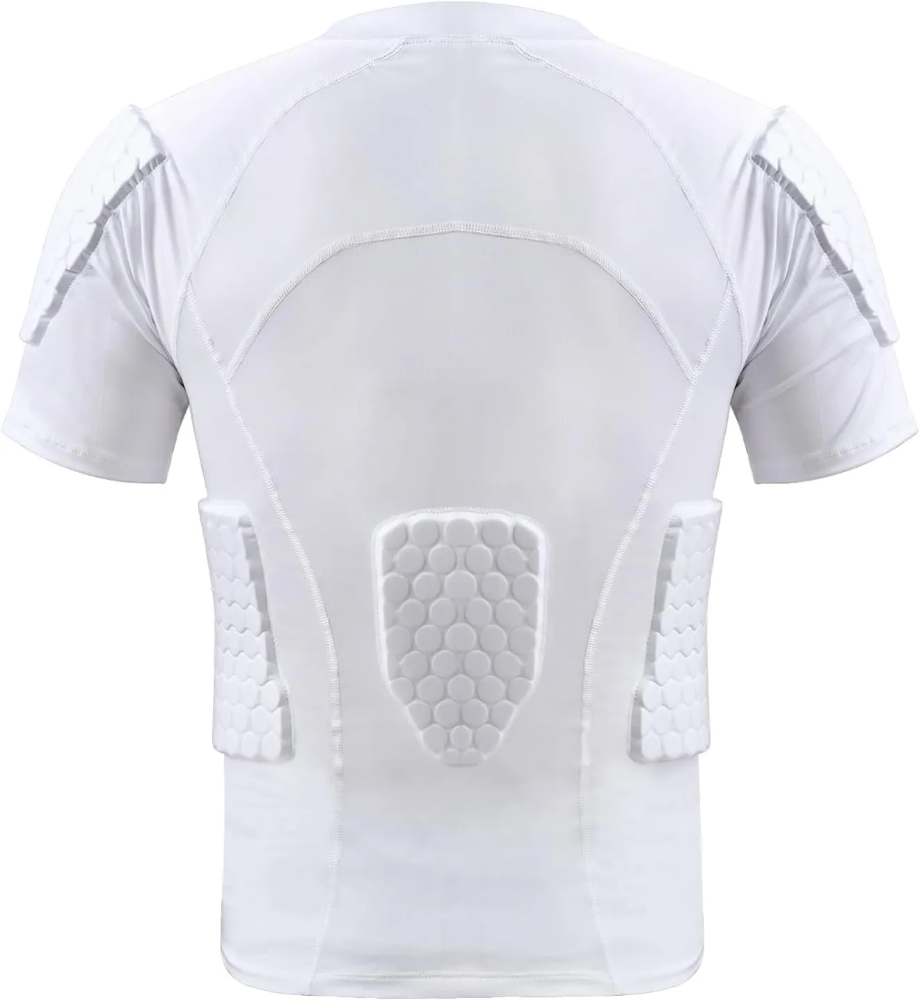 Zicac Men's Sports Shock Rash Guard Compression Padded Shirt Soccer Basketball Protective Gear Chest Rib Guards