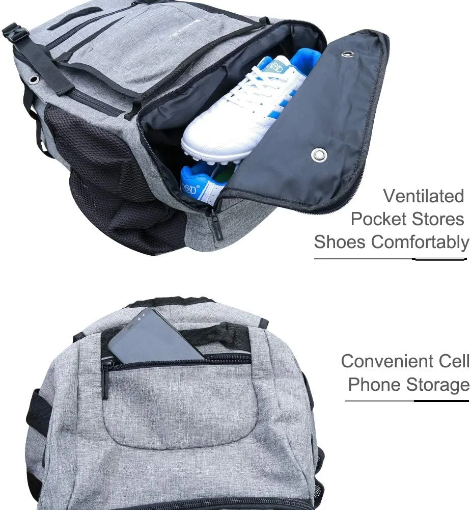 ZOEA Baseball Bat Bag Backpack, T-Ball & Softball Equipment & Gear for Youth and Adults, Large Capacity Holds 4 Bats, Helmet, Gloves, Cleats,Shoes Compartment & Helmet Holder