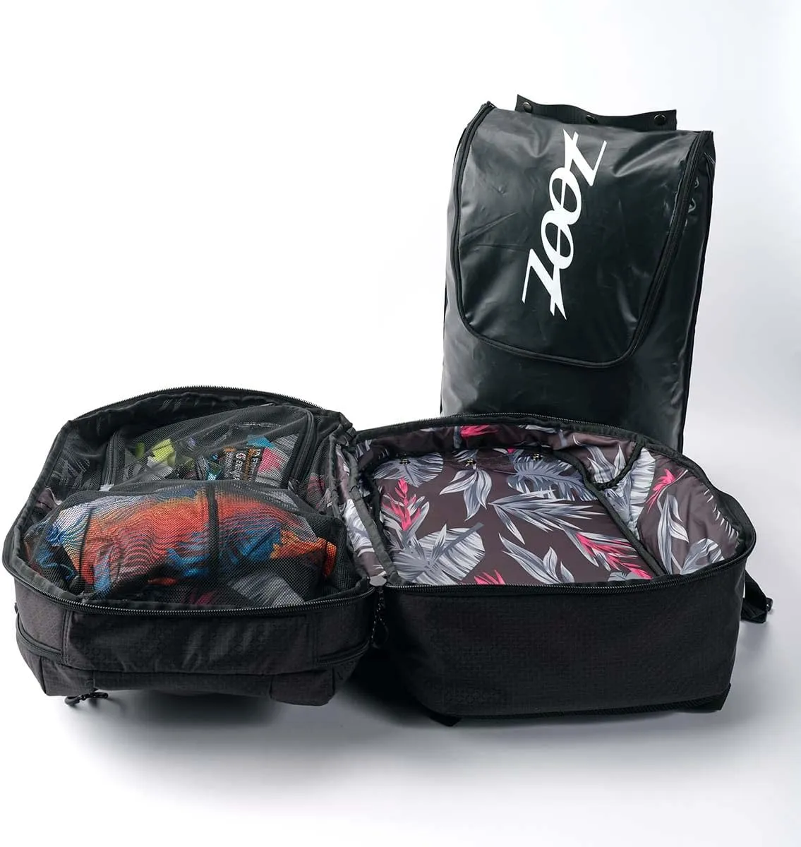 Zoot Ultra Tri Bag, Triathlon Transition Backpack with Wet Storage for Men & Women Athletes, Race Day, Travel & Train, Black