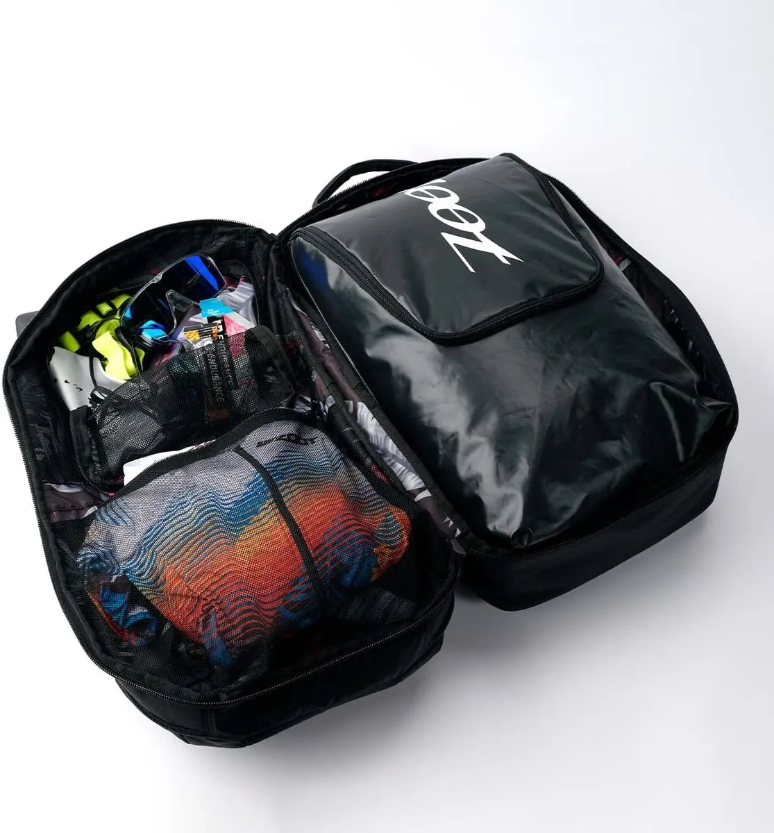 Zoot Ultra Tri Bag, Triathlon Transition Backpack with Wet Storage for Men & Women Athletes, Race Day, Travel & Train, Black